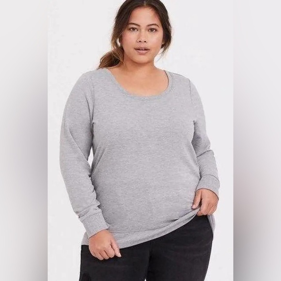 NWOT Torrid French Terry Long Sleeve Lattice Back Active Sweatshirt Sz 2XL - Picture 2 of 9